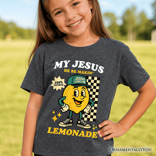 Kids Life Gave Me Lemons Jesus Lemonade T-Shirt, Funny Youth Christian Faith Retro Tee