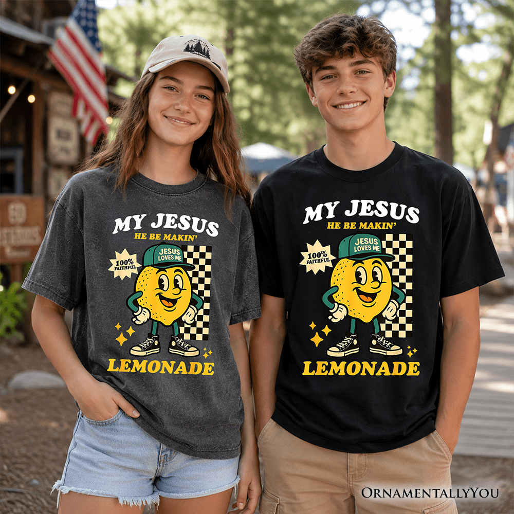 Kids Life Gave Me Lemons Jesus Lemonade T-Shirt, Funny Youth Christian Faith Retro Tee