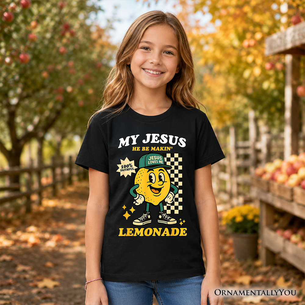 Kids Life Gave Me Lemons Jesus Lemonade T-Shirt, Funny Youth Christian Faith Retro Tee