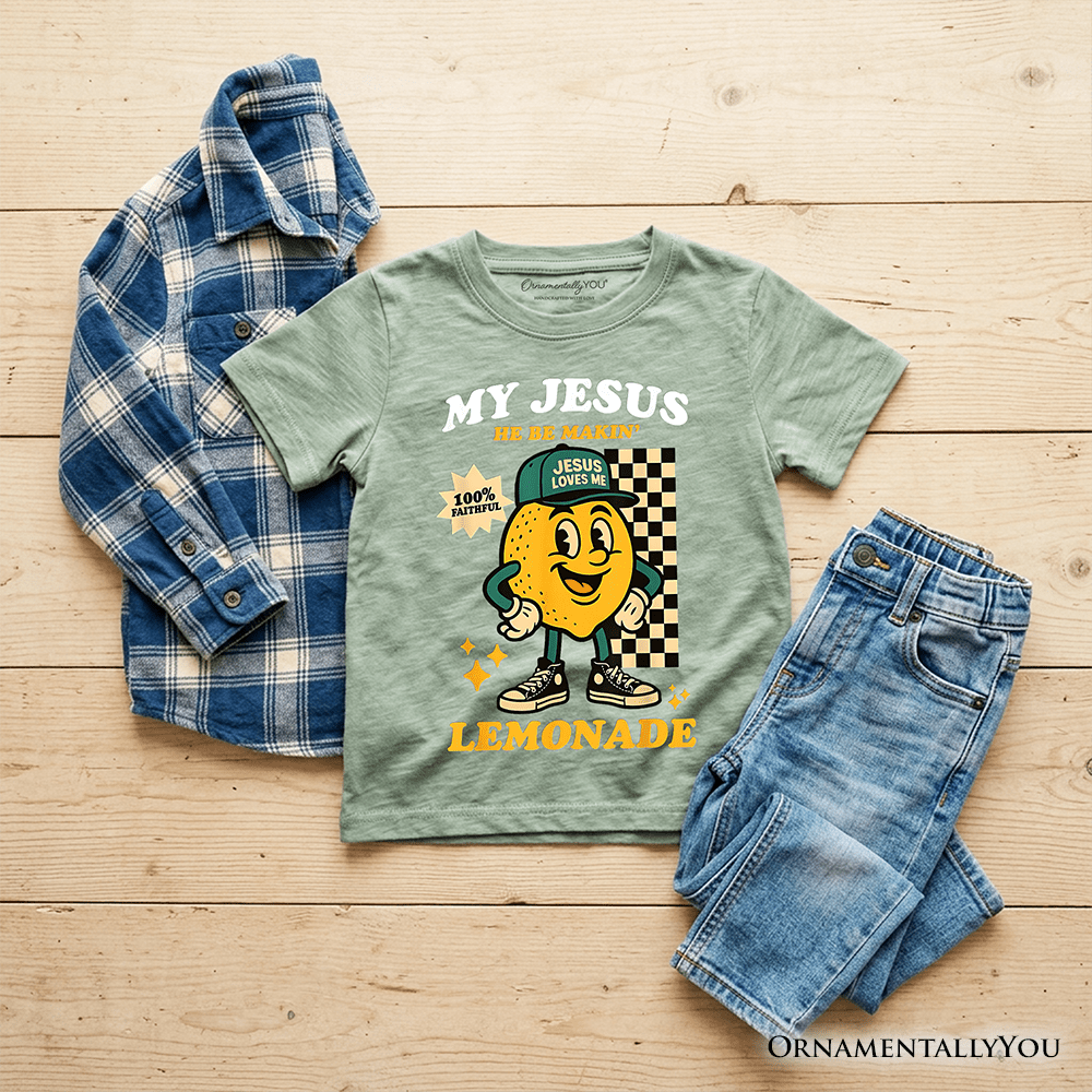 Kids Life Gave Me Lemons Jesus Lemonade T-Shirt, Funny Youth Christian Faith Retro Tee