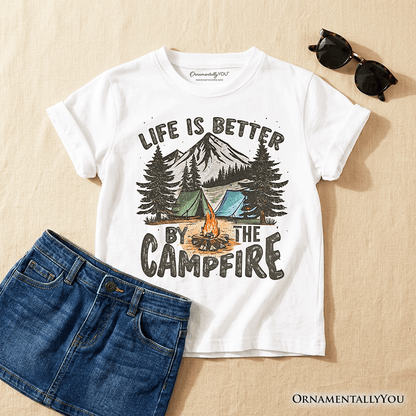 Kids Life Is Better by the Campfire T-Shirt, Outdoors Camping Youth Tee