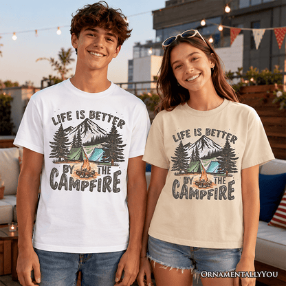 Kids Life Is Better by the Campfire T-Shirt, Outdoors Camping Youth Tee