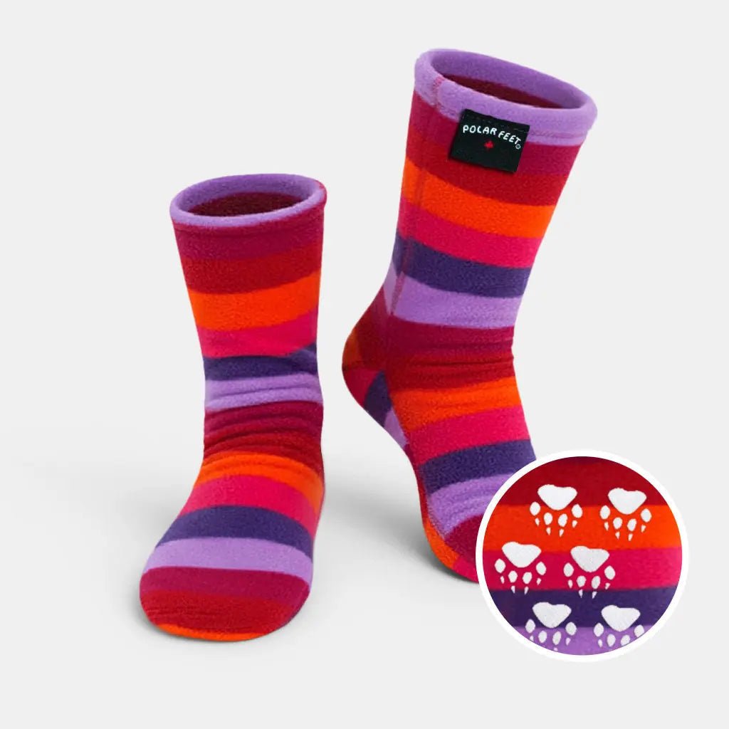 Kids' Nonskid Fleece Socks - Jelly Bean