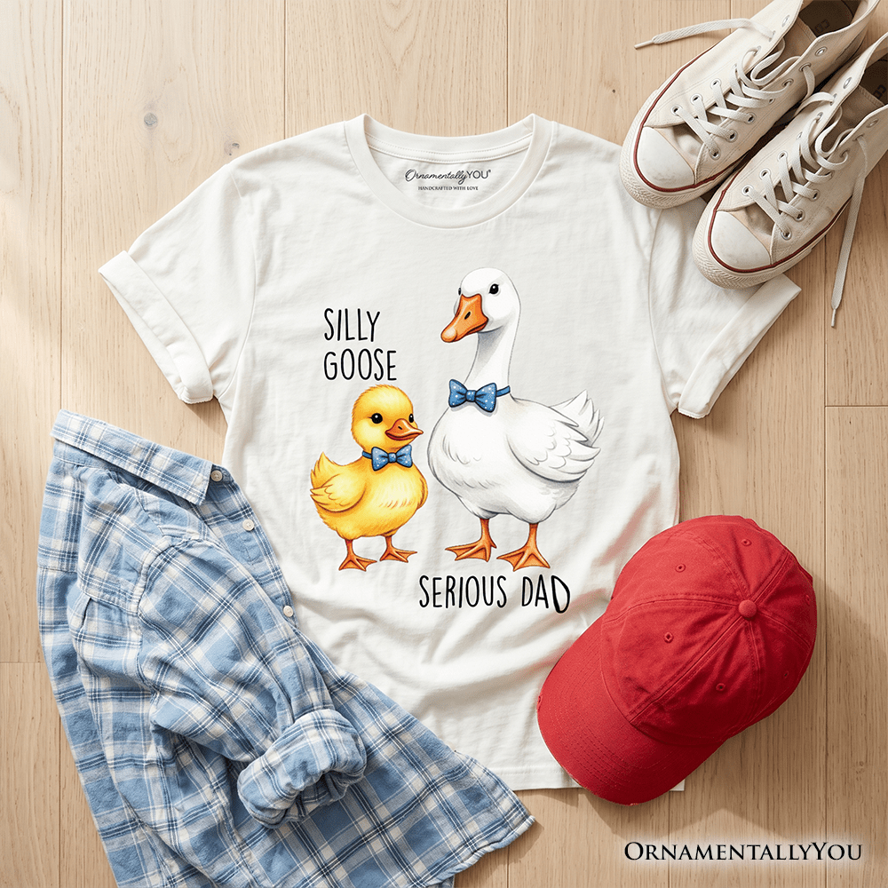 Kids Silly Goose Serious Dad Tie T-Shirt, Cute Duo Youth Tee