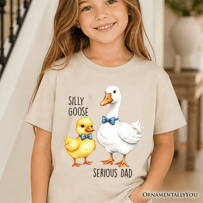 Kids Silly Goose Serious Dad Tie T-Shirt, Cute Duo Youth Tee