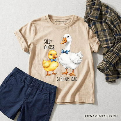 Kids Silly Goose Serious Dad Tie T-Shirt, Cute Duo Youth Tee