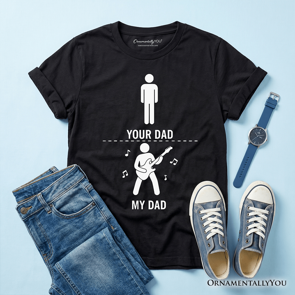 Kids Your Dad Vs My Cool Dad T-Shirt, Funny Bass Guitar Rock Father's Day Youth Tee