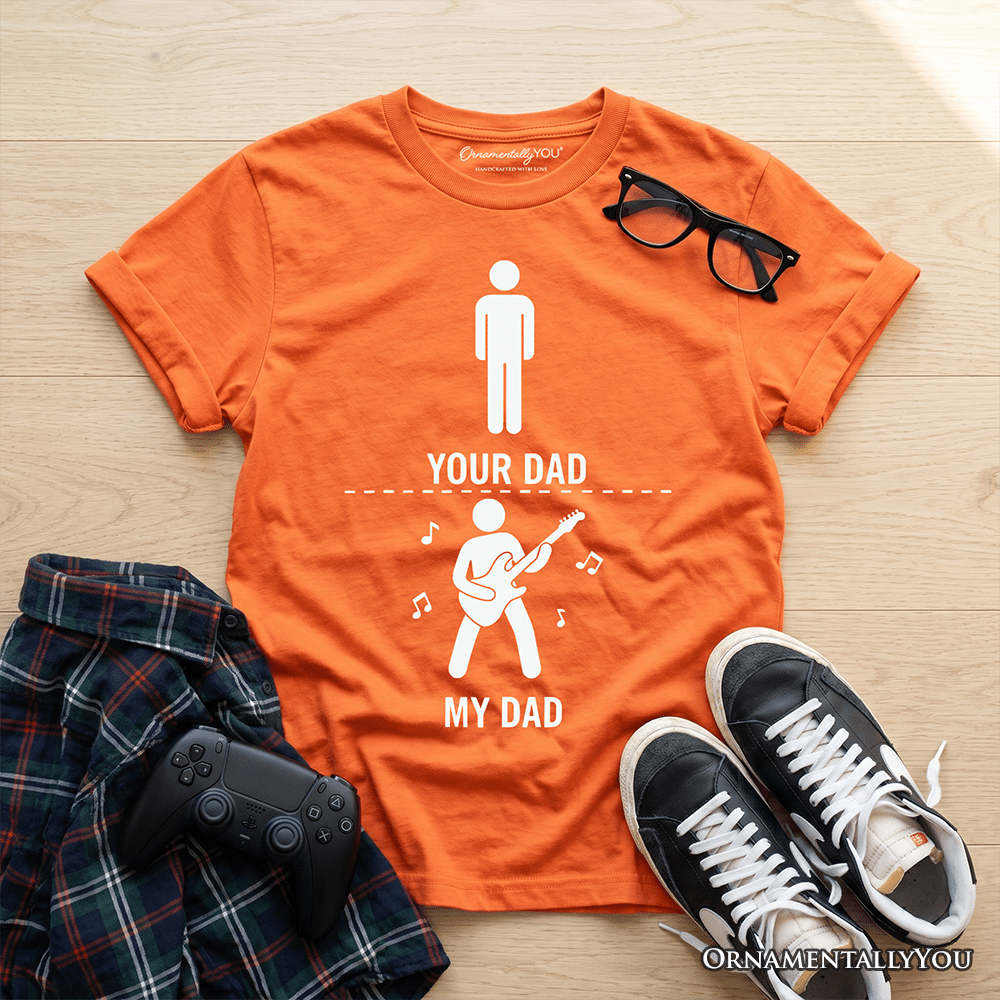 Kids Your Dad Vs My Cool Dad T-Shirt, Funny Bass Guitar Rock Father's Day Youth Tee