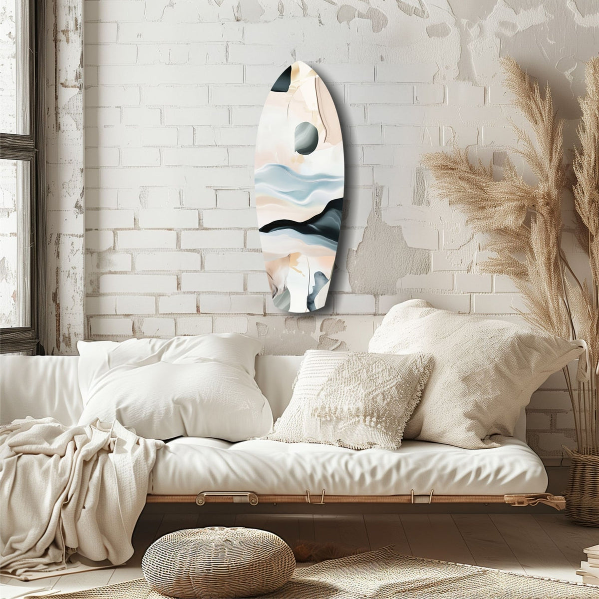 Abstract Sailing Glass Wall Art
