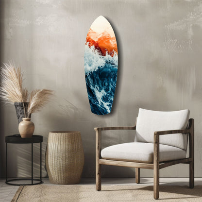 Colors of the Sunset in the Ocean Glass Wall Art