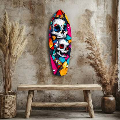 Vintage Skulls Glass Wall Art