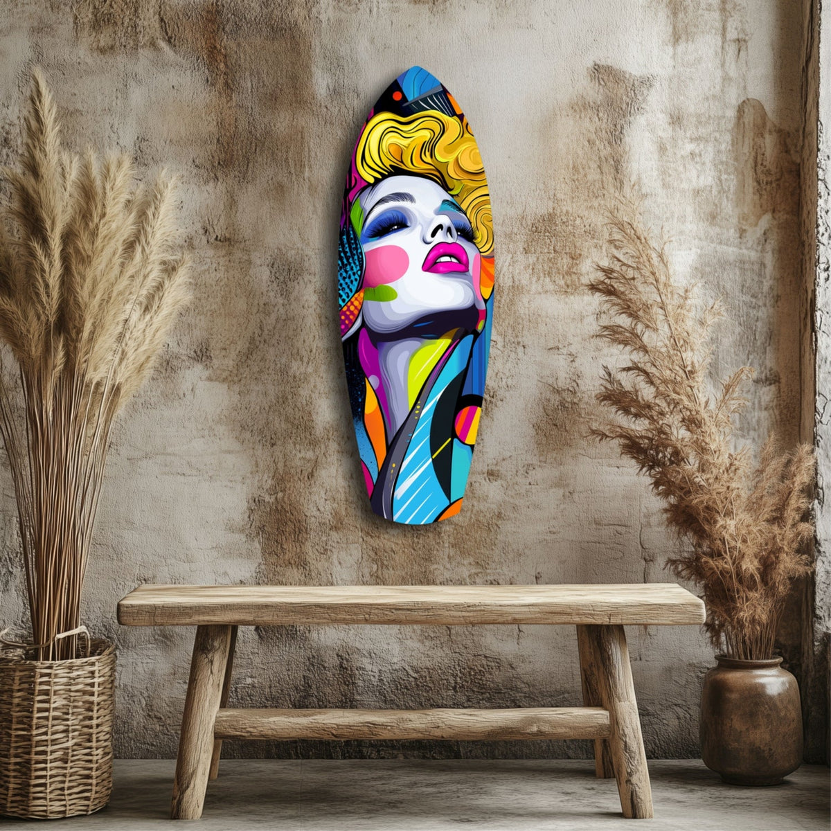 Vintage Woman Glass Wall Art