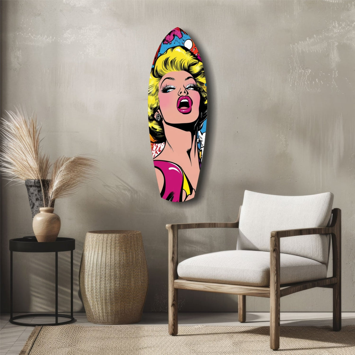 Blonde Starlet Popart Glass Wall Art