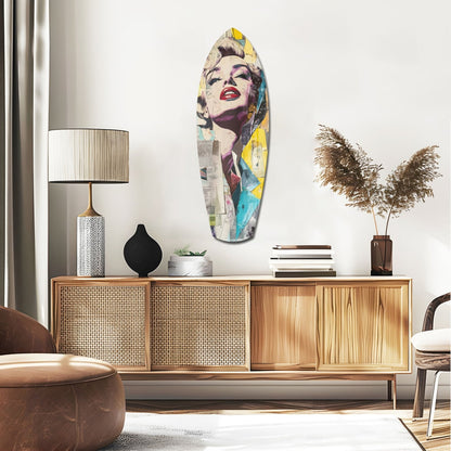 Surfboard Collage Blonde Glass Wall Art