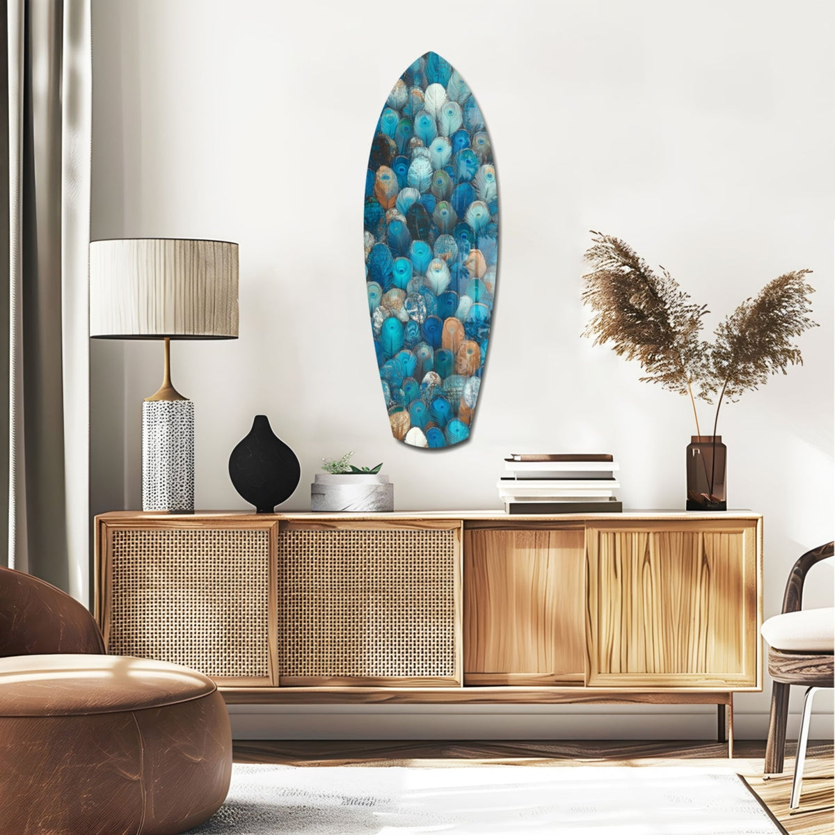 Feathers of the Haven Glass Wall Art