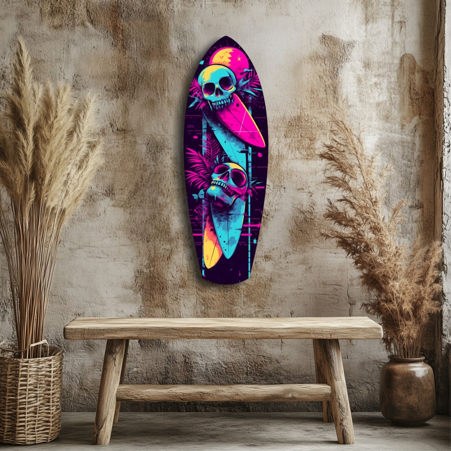 Addicted to Surfing Glass Wall Art