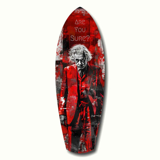Crimson Collage Are You Sure Surfboard Glass Wall Art