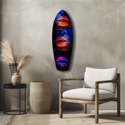 Colorful Lips V12 Glass Wall Art