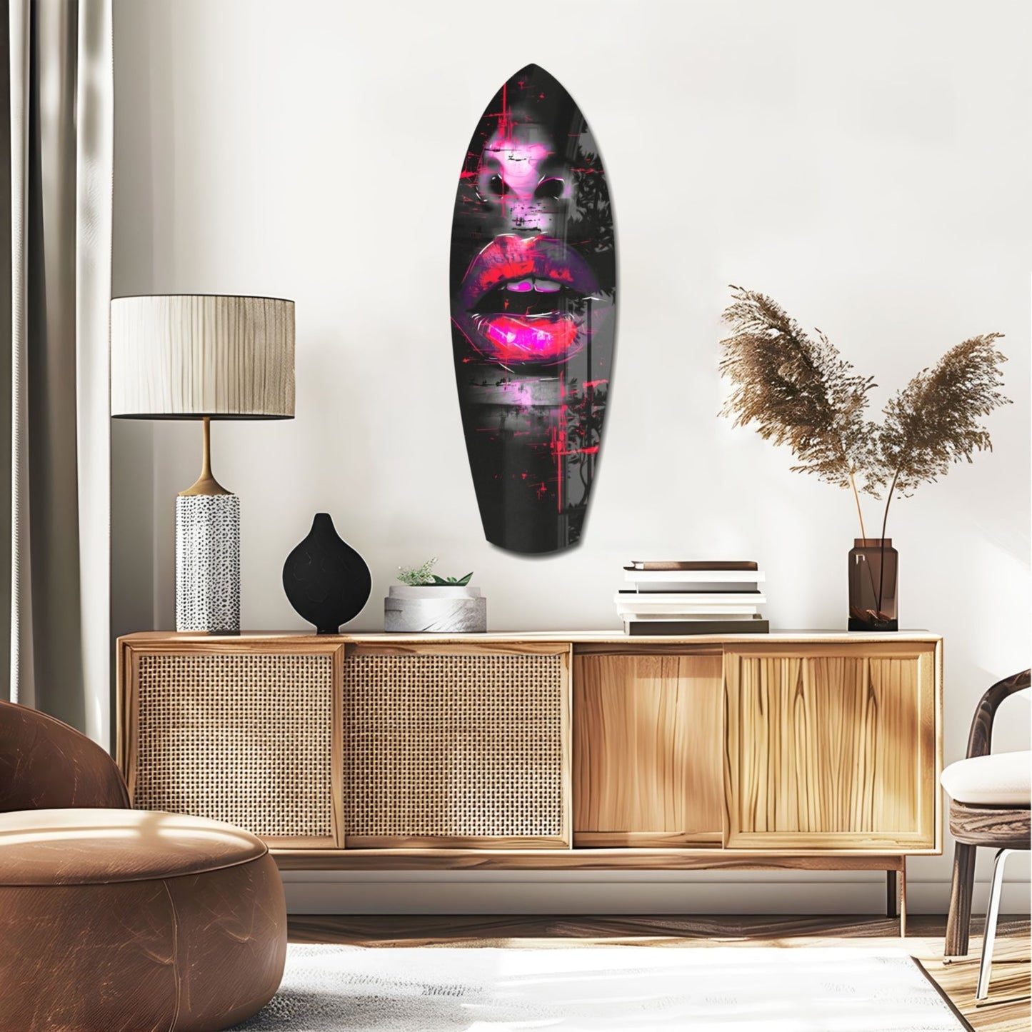 Colorful Lips V16 Glass Wall Art