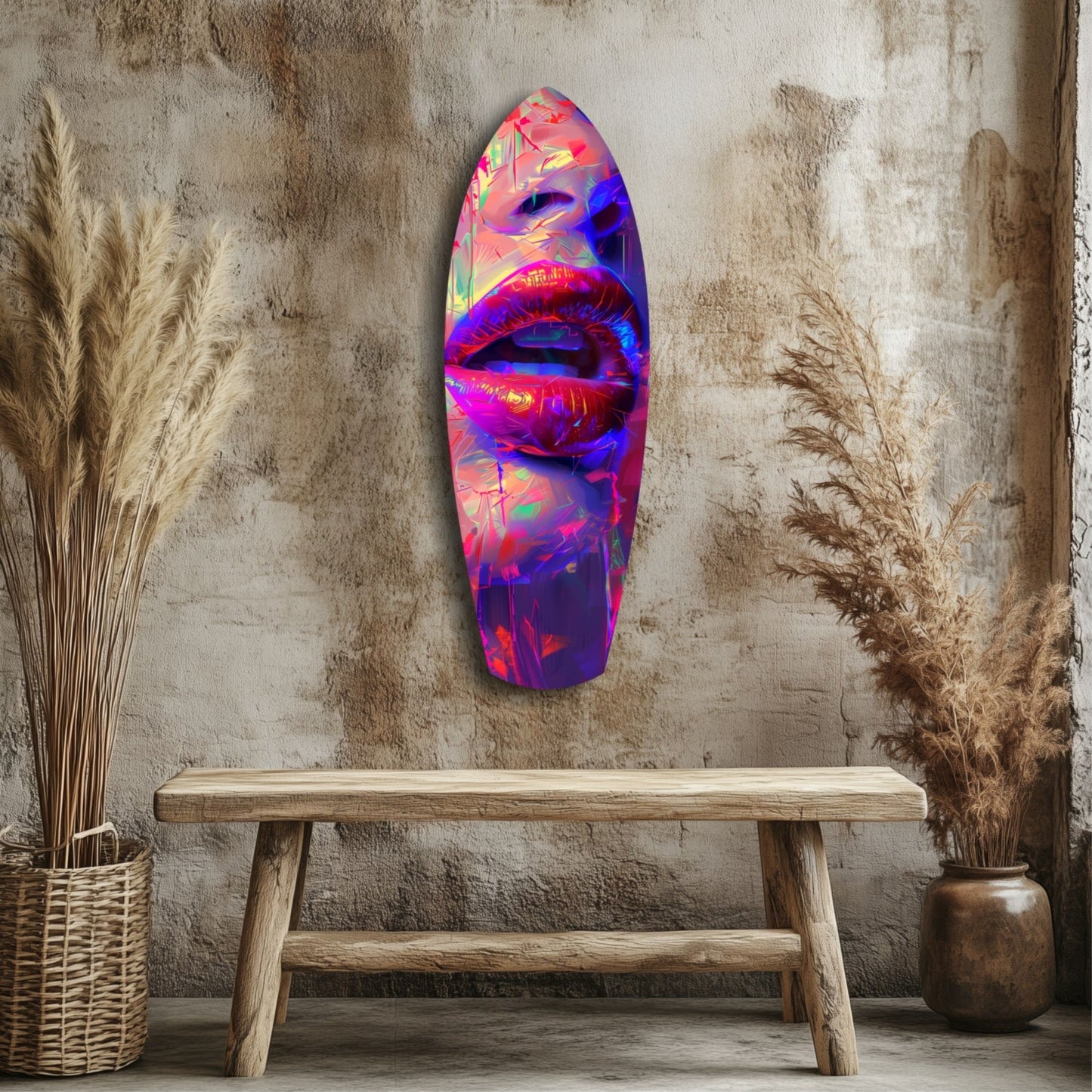 Colorful Lips V17 Glass Wall Art