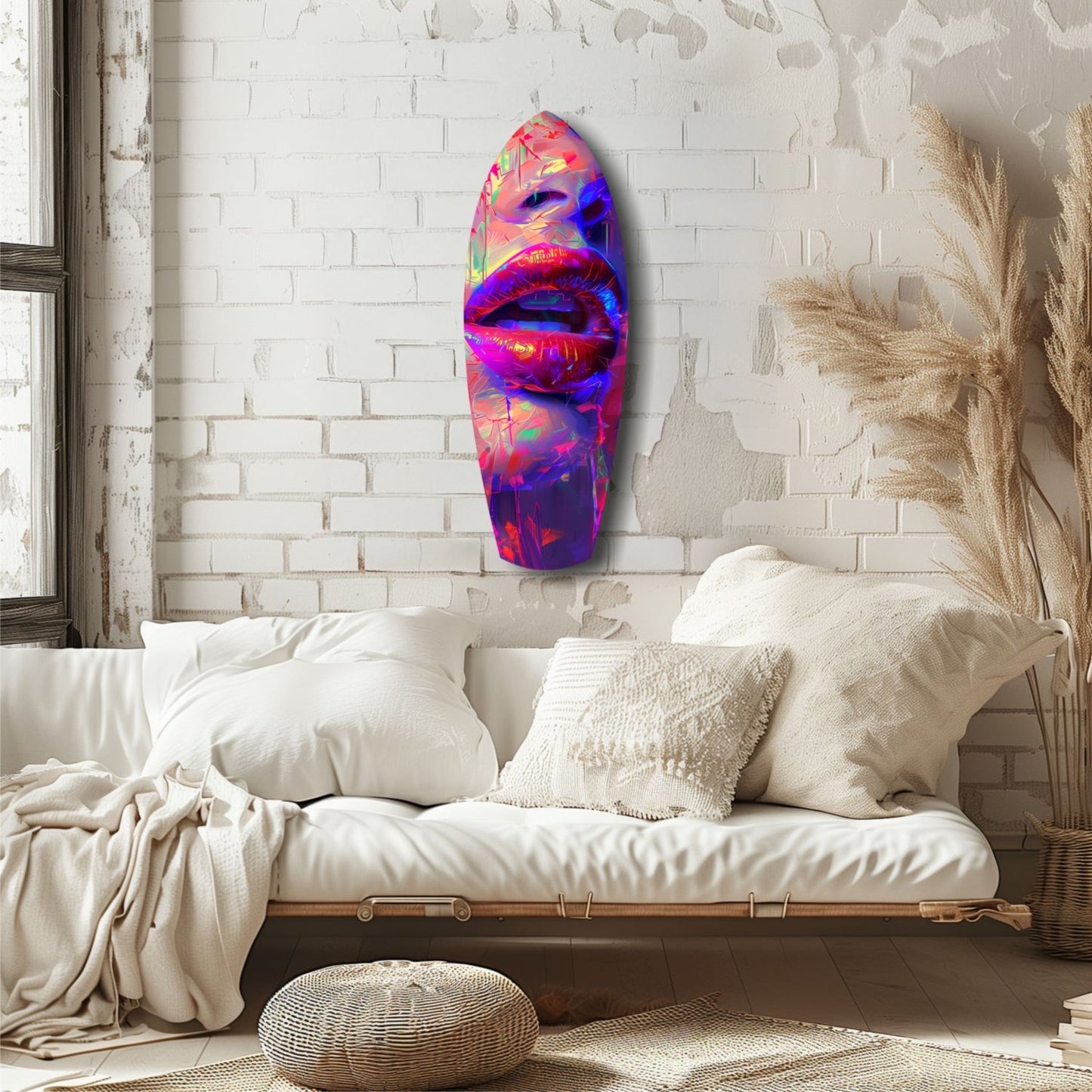 Colorful Lips V17 Glass Wall Art
