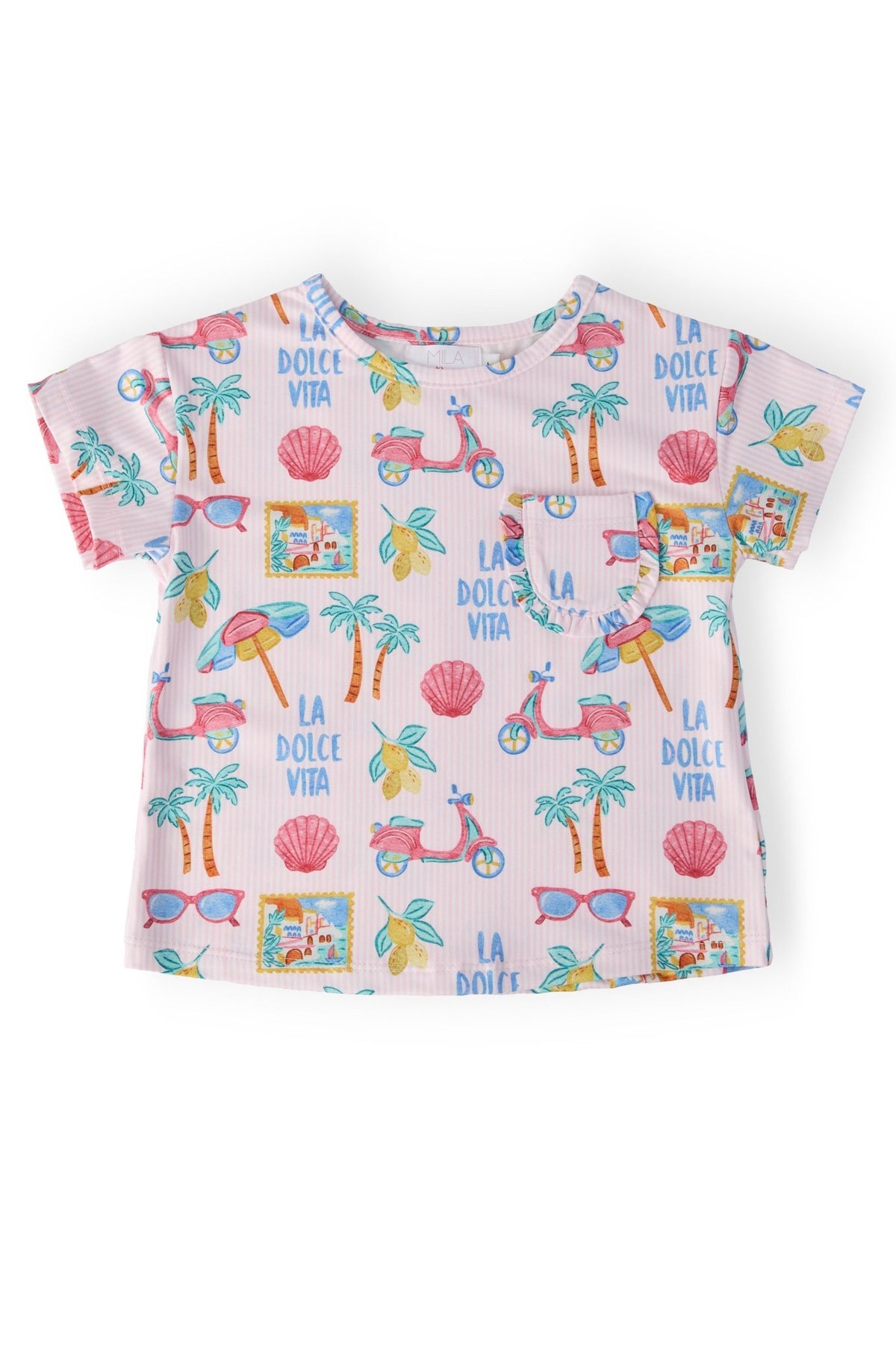 La Dolce Vita Ruffle Pocket Tee