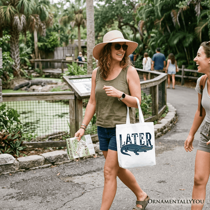 Later Alligator Tote Bag, Funny Gator Sarcastic Animal Gift Shopper
