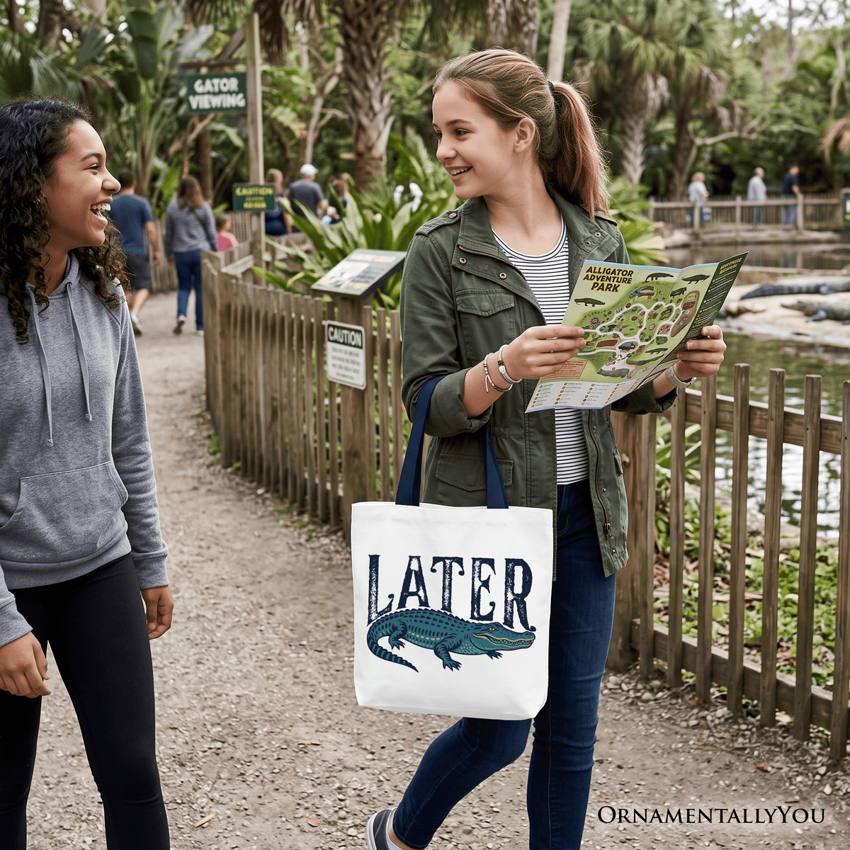 Later Alligator Tote Bag, Funny Gator Sarcastic Animal Gift Shopper