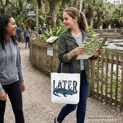 Later Alligator Tote Bag, Funny Gator Sarcastic Animal Gift Shopper