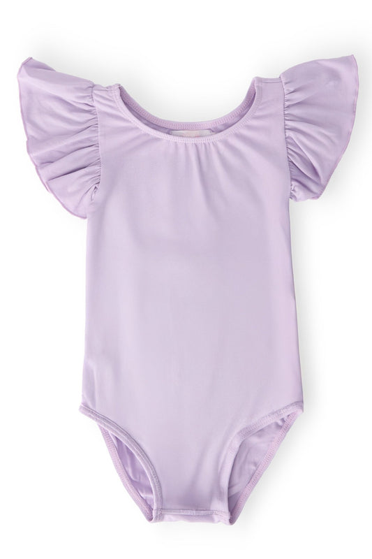 Lavender S/S Flutter Sleeve Leotard
