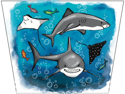 Lil' Jaws Full Sleeve Tattoo - Temporary Kids Tattoo Sleeve