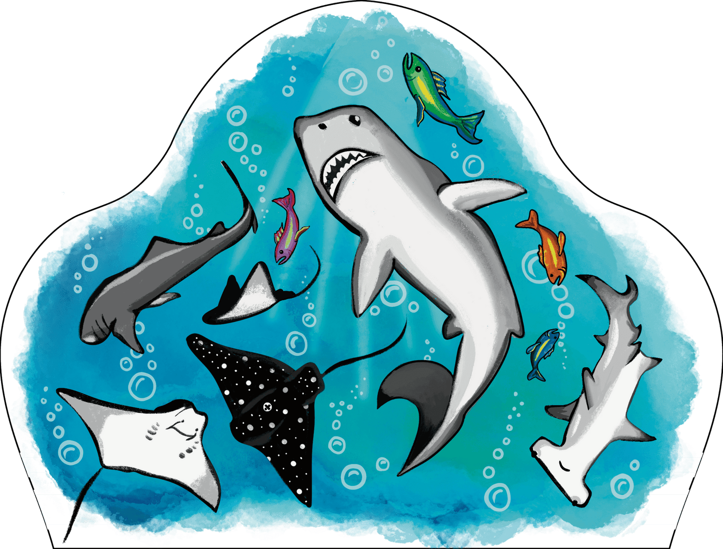 Lil' Jaws Full Sleeve Tattoo - Temporary Kids Tattoo Sleeve