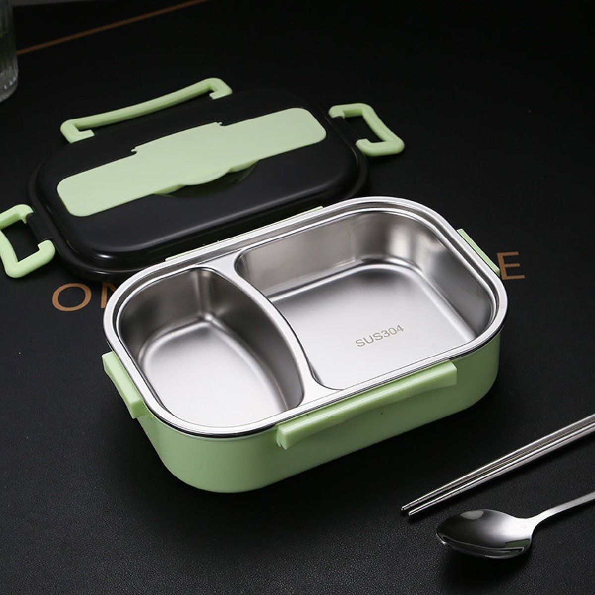 Lunch Box Food Container Stainless Steel Bento Box With Utensils Chopsticks Spoon