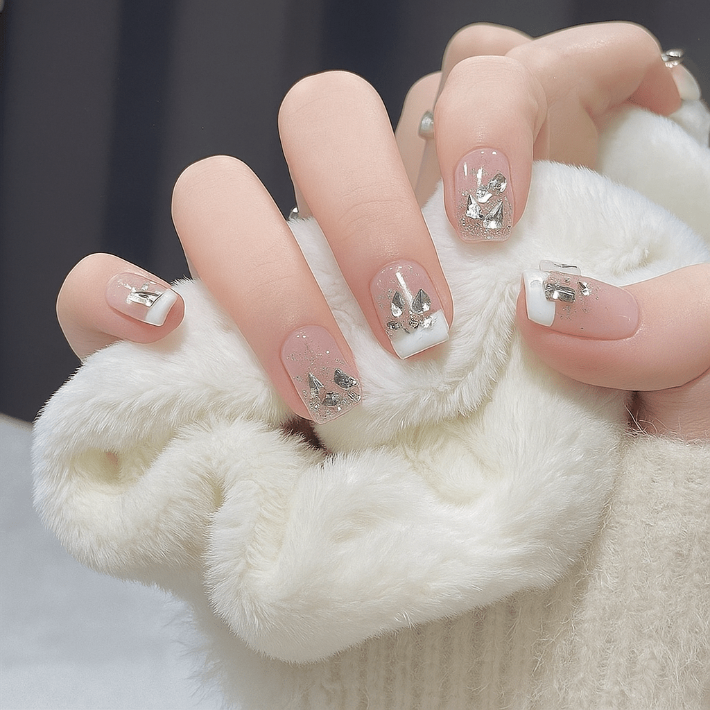 24 - Piece Press On Nails Set – Fake Crystal Nails with Glue