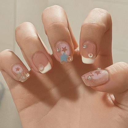 24 - Piece Press On Nails Set – Fake Crystal Nails with Glue