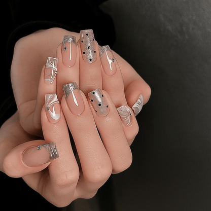 24 - Piece Press On Nails Set – Fake Crystal Nails with Glue
