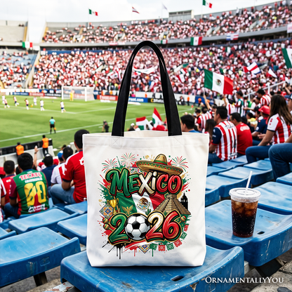 Mexico 2026 Soccer Cup Global Championship Tote Bag, Fans Football Gift Shopper