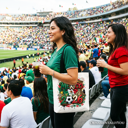 Mexico 2026 Soccer Cup Global Championship Tote Bag, Fans Football Gift Shopper