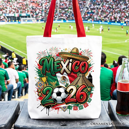 Mexico 2026 Soccer Cup Global Championship Tote Bag, Fans Football Gift Shopper