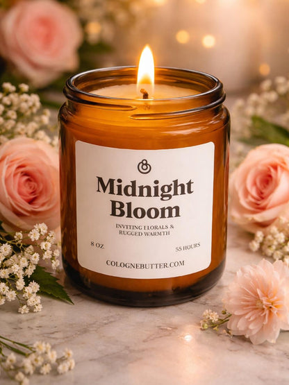 Midnight Bloom - The Luxury Floral Scented Candle for Home Decor, Relaxation & Romantic Atmosphere | Cologne Butter