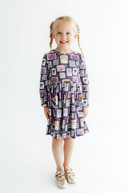 Trick or Treat L/S Pocket Twirl Dress - Shaketea