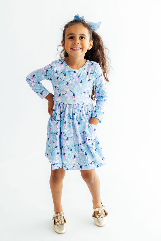 Twinkle Glow L/S Pocket Twirl Dress - Shaketea