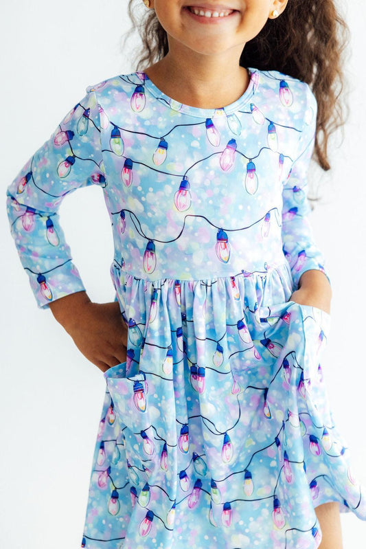 Twinkle Glow L/S Pocket Twirl Dress - Shaketea