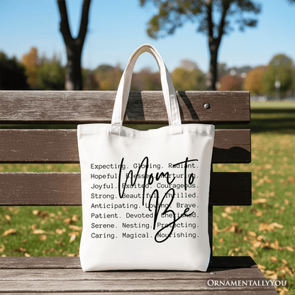 Mom To Be Pregnancy Announcement Tote Bag, Definition Future Mama Pregnant Gift Shopper