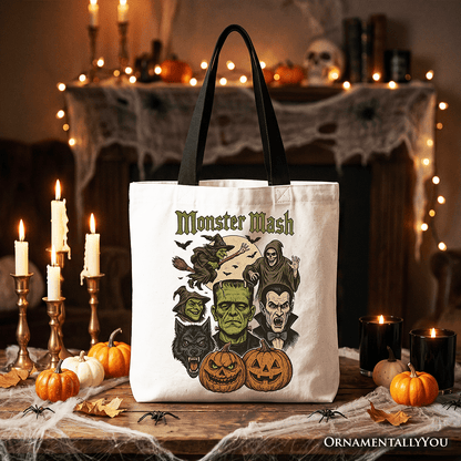 Monster Mash Classic Tote Bag, Halloween Monsters Gift Shopper for The Spooky Season