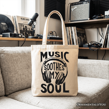 Music Soothes My Soul Tote Bag, Festival Concert Gift Shopper