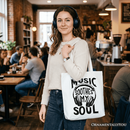 Music Soothes My Soul Tote Bag, Festival Concert Gift Shopper