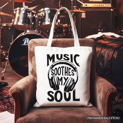 Music Soothes My Soul Tote Bag, Festival Concert Gift Shopper
