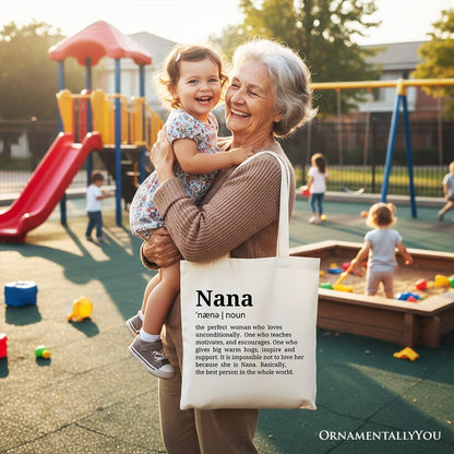 Nana Definition Canvas Tote Bag, Funny Grandmother Gift Shopper