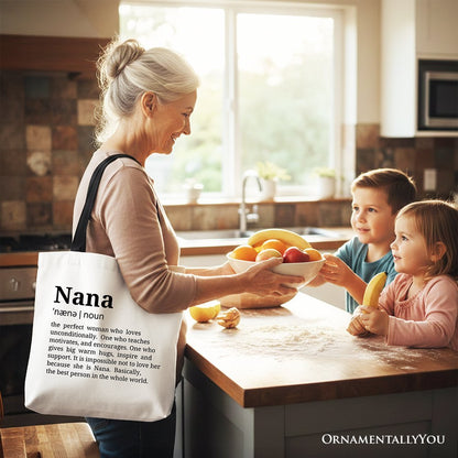 Nana Definition Canvas Tote Bag, Funny Grandmother Gift Shopper